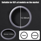 JDDRY Car Steering Wheel Cover,Silicone Steering Wheel Protector,Automotive Steering Wheel Protective Cover,Universal Fit(Gray,1PC)