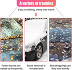 Car Front Windshield Snow Ice Cover, Oxford Waterproof Auto Sun Shade, 74'' × 66'' Vehicle Windproof Protect Cover, Winter Frost Automotive Exterior Accessories for SUV, Sedan, Truck (Front)