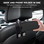 2 PCS Car Purse Hook, Multi Functional Vehicle Seat Back Storage Hooks Interior Accessories, Creative Metal Headrest Hanger Auto Seat Organization for Purses Phones Bags (Black)