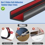 Rubber Edge Trim, Self-Adhesive U Channel Edge Protector for Plywood, Cabinet, 1-1/4" Wood Edge Banding, Flexible Furniture Repair, EPDM Material, Fit 1-1/4"(32mm), Length 10Ft, Black