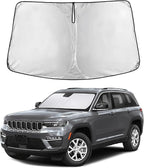 Windshield Sunshade for Jeep Grand Cherokee 2011-2024 2025 2026, Sun Visor for Front Windshield & Window Sun Shade Cover, UV Heat Blocker & Protector, Car Accessories