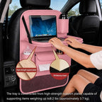 Car Seat Organizers,Multi-functional Back Seat Protectors, Storage Pouches, and Tray Holders (for Cars, Kids, Seat Back and Rear Seats)（Pink 1 Pcs）