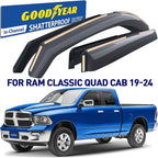 Goodyear Shatterproof in-Channel Window Deflectors for Dodge Ram 1500 Classic 2019-2024 Quad Cab, Rain Guards, Window Visors for Cars, Vent Deflector, Car Accessories, 4 pcs - GY008128