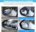 Rectangle Blind Spot Car Mirror - 2" Frameless HD Glass Convex Mirror - 360 Degree Wide Angle Rear View Mirror Side Mirror with Adjustable Stick for Car SUV Truck (Rectangle/2PCS)