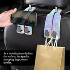 Car Seat Headrest Hook, Universal Leather Cute Hanger Holder Hook, Storage Organizer Interior Accessories for Purse Bags Handbag Funny Colorful Leopard