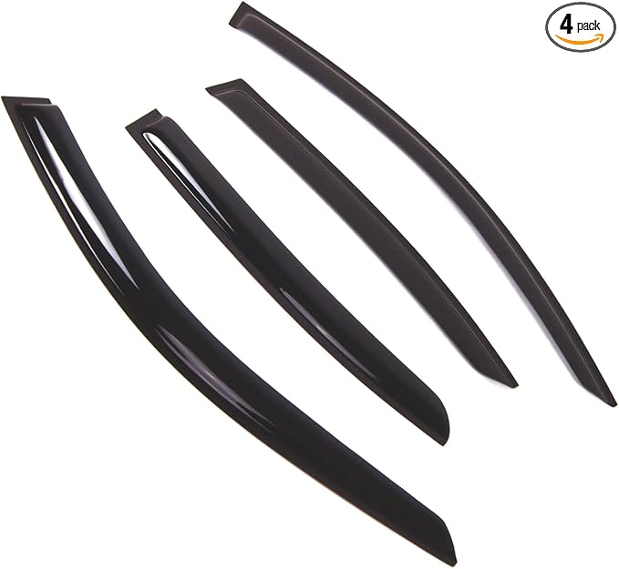 Outside Mount Window Vent Visors Rain Guards Compatible with BMW 320i 325i 328i 2012-2016 | Side Window Wind Deflectors Rain Shields | Smoke Tinted, 4 Pcs Set, DGWV-672