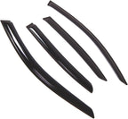 WD2-672B Dark Smoke 4 Pcs Set Window Visor (Outside Mount) Deflector Rain Guard Compatible with 2017-2018 BMW 320i 325i 328i