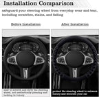 Black Diamond Patterned Plush Steering Wheel Cover, for Universal Auto Steering Wheel 14.5-15 in, Short Fluffy, Anti-Slip, Soft Plush, Comforting and Luxurious, Odorless, Soft Texture