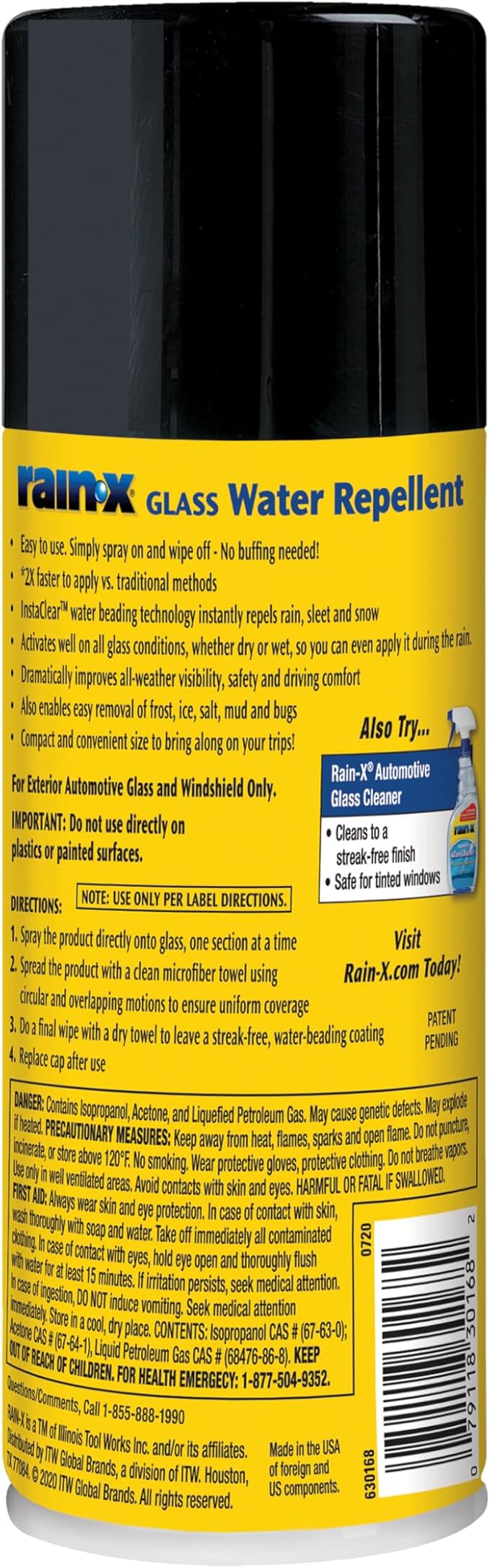 630168 Glass Water-Repellent Aerosol 12 oz.