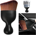Car Detailing Brush, Curved Soft Bristles Auto Removal Dust Collectors, Universal Vehicle Dashboard, Air Conditioner Vents etc Interior Cleaning Tool Accessories (Dark Brown)