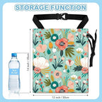 Bohemian Flowers Car Trash Bag - Waterproof Car Trash Bag Hanging Leakproof Car Garbage Bag - Washable Reusable Trash Bag For Car Interior Hanging Organizer Storage Vehicle Travelling Camping