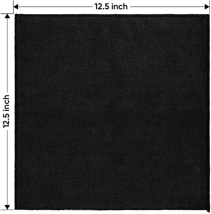 Black Microfiber Cleaning Cloth 400 Pack, 11.5 x 11.5 inch Bulk Shop Towels | Reusable Cleaning Rags for Cars, Kitchen, Window, Garage and House, Ultra Absorbent, Lint Free, Streak Free