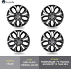 4-Pack Universal Hubcaps Wheel Covers Replacement R15, Steel Wheel Rim Cover for Most Cars Trucks Sedans SUV, 15" 15 in Hub Caps (Gray+Black Color, 15 inch)