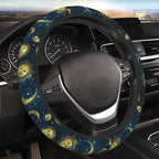 Gold Moon Sun Stars Magical Steering Wheel Cover for Women Men Girls Car Accessories Decor Anti-Slip Neoprene Auto Steering Wheel Covers Protector Universal 15 Inch