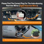 Parking Mode Dash Cam Power Adapter for Toyota & Lexus with Auto-Dimming Mirror – Plug & Play Mirror Tap Kit, 3 Power Options, 6 Output Cables – for Most Dash Cameras, D3-053