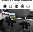 2PCS Car Seat Headrest Hooks, 4-in-1 Sturdy Car Seat Back Hanger Multifunctional Hanging Holder, Heavy Duty Auto Storage Hook Organizer for Handbags Purses Coats Grocery Bags