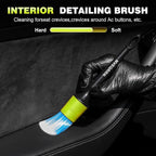MVEQRRN 7PCS Car Detailing Brush Set,Boars Hair Detail Brush kit(Green) | Ultra Soft No Scratch, Car Dust Brush, Interior Detailing Brushes Kit, Detail Brushes Car Detailing for Interior Exterior
