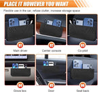 Car Seat Side Pocket Organizer, Multifunctional Mini Console Storage Bag for Phone, Keys, Sunglass, Wallet, PU Leather Tray Pouch Car Organizer Accessories for Seat, Door, Window, Console (Black)