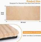 Backseat Pet Bed Mat, Non-Slip Dog Bed for Car Back Seat, Washable Travel Pet Mat with Removable Cover, Dog Seat Covers Protector Fit for Backseat Extenders and Trucks SUVs, 54"x 24.8", Brown