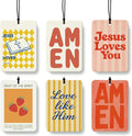 Christian Car Air Freshener 6 Pcs Coconut Scented, Strawberry Religious Bible Car Accessories Mirror Decor for Women, Girly Christian Hanging Air Freshener for Cars Closet Drawer Books