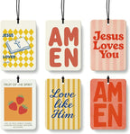 Christian Car Air Freshener 6 Pcs Coconut Scented, Strawberry Religious Bible Car Accessories Mirror Decor for Women, Girly Christian Hanging Air Freshener for Cars Closet Drawer Books