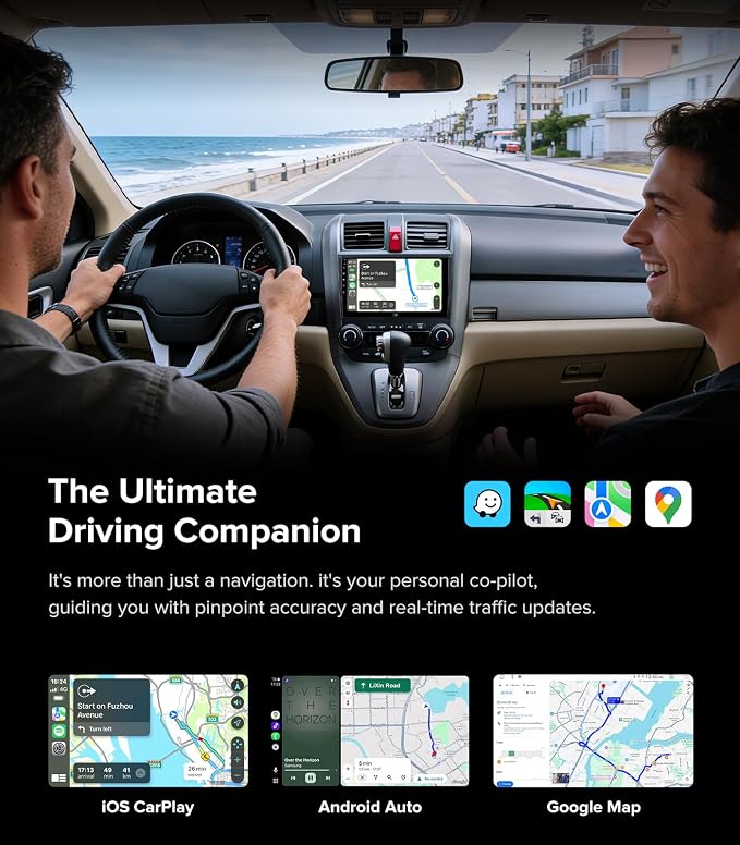 QLED Linux Car Stereo Radio for Honda CRV 2007-2011 Fast Boot Wireless CarPlay & Android Auto, Bluetooth AM/FM SWC Plug and Play