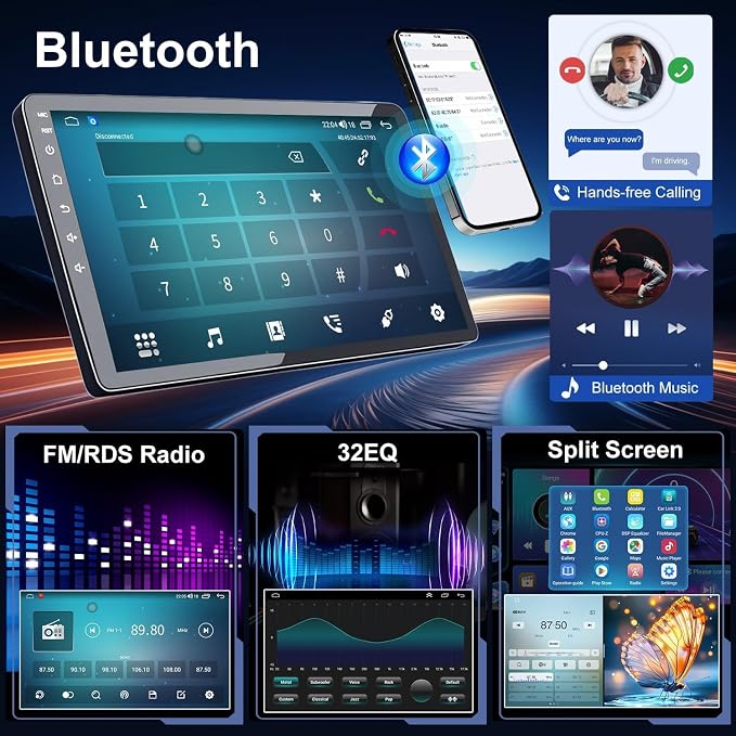 Upgrade Car Radio Stereo for Jeep Grand Cherokee 2011-2013 for Dodge Durango 2011-2013, 7" Touch Screen Stereo with Wireless Carplay/Android Auto 2+32GB EQ DSP Bluetooth FM Radio and HD Backup Camera
