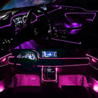 Interior Car LED Strip Lights, RGB 6 in 1 Ambient Lighting Kits with 315 inches Fiber Optic, 16 Million Colors Car Interior Lights with Wireless APP and Remote Control, Sync to Music