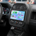 [4G+64G] Android 15 Car Radio for Jeep Compass Patriot 2010-2016 with Wireless Carplay/Android Auto, 10 Inch HD Touch Screen Car Stereo with GPS Bluetooth WiFi FM/RDS EQ SWC Backup Camera MIC