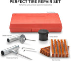 50002L -35 Piece Tire Repair Universal Heavy Duty Tire Repair Kit with Plugs, Fix A Flat Tire Repair Kit, Ideal for Tires on Cars, Trucks, Motorcycles, ATV Roadside Emergency, Tire Plug Kit