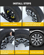 Hubcap Wheel Covers Hub Caps 16 Inch Set of 4 Black & Silver Universal Wheel Rim Cover R16 Stylish Car Decor Wheel Covers for Toyota Camry Nissan Mazda (black-09, 16 inch)