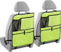 Neon Yellow Car Seat Organizer for Kids Backseat Kick Mat with Adjustable Strap Back Seat Protector for Car Vehicle SUV 1 Pcs