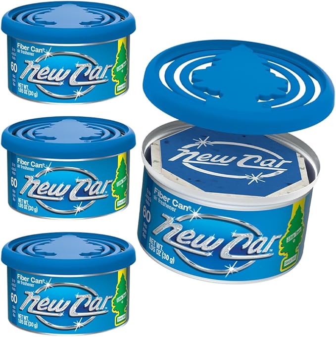 Car Air Freshener | Fiber Can Provides Long Lasting Scent for Auto or Home | Recycled Fiber | New Car Scent, 4 Air Fresheners