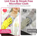 Airlab Glass Polishing Cloth Streak Free Miracle Cleaning Cloth Lint Free Microfiber Cleaning Rags for Glasses Kitchen Dish Mirrors Easy Clean, Pack of 6, 12" x 12", Sliver-Pink