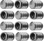 Tire Valve Stem Cap Cover - (12 Pack) Tire Air Cap Metal with Plastic Liner Corrosion Resistant Leak-Proof American Flag for Car Truck Motorcycle Bike Grey