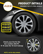 Hubcap Wheel Covers Hub Caps 16 Inch Set of 4 Black & Silver Universal Wheel Rim Cover R16 Stylish Car Decor Wheel Covers for Toyota Camry Nissan Mazda (silver-05, 16 inch)