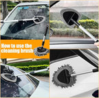 Car Windshield Cleaner Tool, Extendable Handle Triangle Vehicle Window Cleaner with 3 Washable and Reusable Microfiber Pads, Auto Windscreen Cleaning Tool, Universal Fit