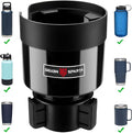 Car Cup Holder Expander with Offset Adjustable Base, Compatible with Hydro Flasks 32/40 Ounce, Compatible with Yeti Ramblers 20/26/30 Ounce, Other Bottles in 3.4"-3.8" (Black)