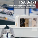 Clear Sunscreen Makeup Bags Pouch, TSA Approved Toiletry Bag with Zipper, Portable Make Up Organizer Traveling Compact Car Bag for Beach Essentials(Clear-White)