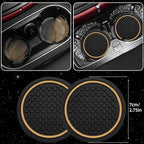 6 PCS Car Steering Wheel Cover Set, Microfiber Leather Steering Wheel Covers Universal 14.5-15 inch, Center Console Cover, Seat Belt Cushion, Cup Holder Coaster, Car Accessories Set Beige