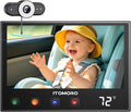 Baby Car Camera with Real-Time Temp Display for Car Seat & Vehicles | Real-Time Cabin Temperature Display