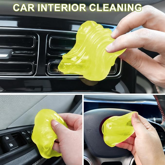Car Cleaning Gel, Super Clean Car Cleaning Putty for Interior Detailing, Dust Cleaning Gel for Air Vents, Cup Holders, Dashboards, Keyboard & Hard-to-Reach Areas, 80g