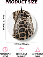 Funky Leopard Print Orange Car Air Freshener 4 Pcs, Cheetah Lucky 8 Ball Ace Card Round Hanging Air Freshener for Cars Closet Drawer Books, Girly Y2k Car Accessories Mirror Decor for Women