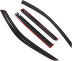 WD2-428 Dark Smoke 4 Pcs Set Window Visor (Outside Mount) Deflector Rain Guard Compatible with 2001-2007 Toyota Highlander