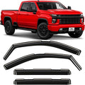 Voron Glass in-Channel Extra Durable Rain Guards for Chevrolet (Chevy) Silverado/GMC Sierra 2500HD/3500HD 2020-2026 Crew Cab, Window Deflectors, Vent Window Visors, 4 Pieces - 200298