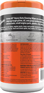 Heavy Duty Cleaning Wipes, Disposable Car Wipes (75 Count) | Textured cleaning wipes for interior & exterior cleaning on plastic, metal, vinyl, tools, and lawn equipment