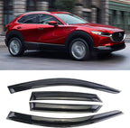 Black Outside Mount Window Visor Deflectors Rain Guards Compatible with 2020-2023 M-a-z-d-a CX-30,Original Tape-on Window Visors