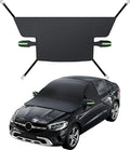 Windshield Cover for Ice and Snow, Winter Summer Sunshade with Thickened 600D Oxford Fabric, Universal Car Frost Shield Snow Cover Windshield Protector Green Earmuffs with Four Straps