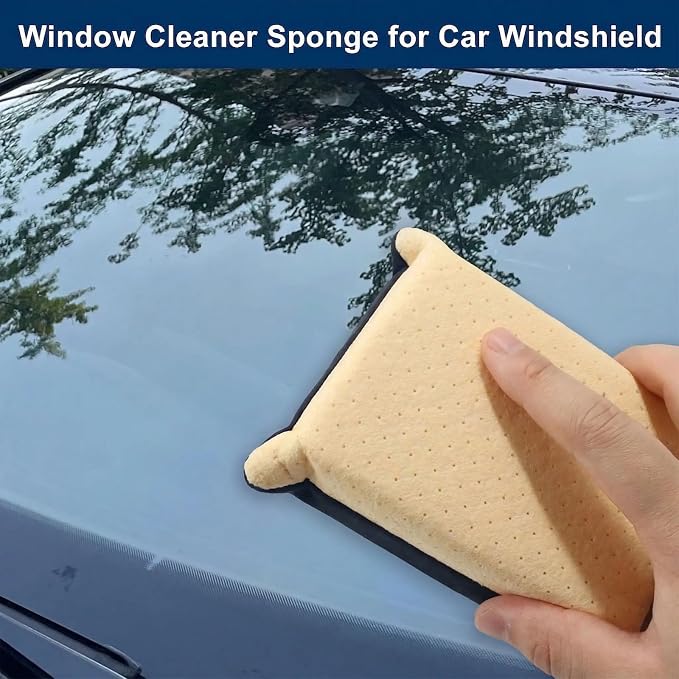 2pcs Windshield Defogger Sponge - Quick Anti-Fog & Non-Scratch Cleaning Tools for Car Windows & Mirrors, Black