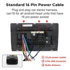 Android Car Stereo Wiring Harness for Toyota | 16Pin ISO Radio Wire Harness Stereo Antenna Kit,USB Connector&Reversing Cable Compatible with 2012-Above Toyota No JBL